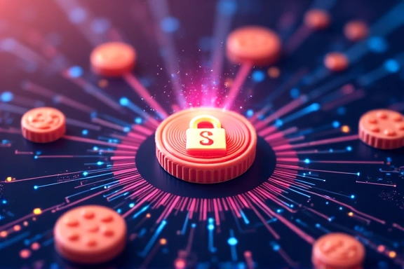Ilustrație cu cookie-uri digitale și date